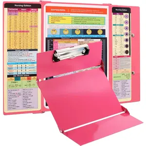 Nursing Clipboard with Nursing and Medical Edition Cheat Sheets 3 Layers Aluminum Foldable Nurse Clipboard Nursing Student Essentials - Foldable Clipboard Nursing Nursing School Essentials Paper Organizers Portable