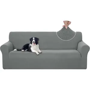 Stretch Couch Cover Sofa Cover Washable Sofa Slipcover Furniture Protector for 3 Cushion Couch Sofa Pet Friendly(Sofa, Grey)