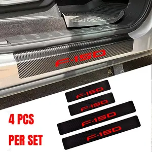 4 Pcs Carbon Fiber Texture Sticker Car Door Sill Protector for Ford F150