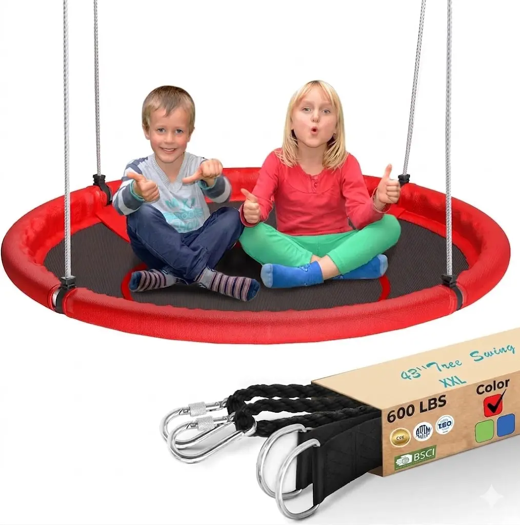 Children's Swing - 600 lbs Weight Capacity, Stable & Wobble-Free, Thickened Edges for Bump & Bruise Prevention, Home & Outdoor Playground Sports & Outdoor Fitness Equipment, Home Playground Equipment, Outdoor Playground Equipment