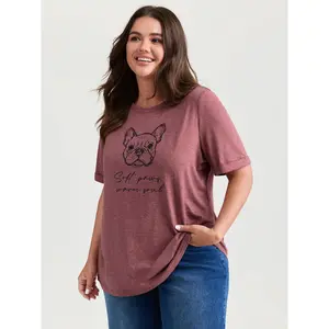 BLOOMCHIC Women's Plus Size Casual Supersoft Animal Print Stretchy-Fit Tshirt - Crew Neck Short Sleeves Polyester-Spandex Fabric Garment M-6X Sizes 2026 Summer Vibes Swimweek