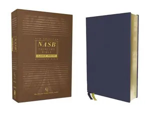NASB, Thinline Bible, Large Print, Genuine Leather, Buffalo, Blue, Red Letter, 1995 Text, Comfort Print by Zondervan [Leatherbound Book]