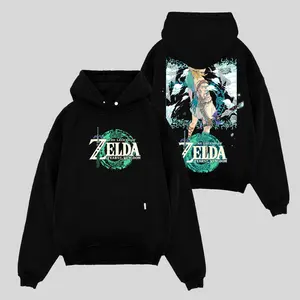 Zelda Tears of the Kingdom Cotton Hoodie Sweater T-Shirt, Premium Oversized Graphic Tee, Retro Gaming Streetwear, Unisex Fan Apparel, Dark Fantasy Gamer Gift