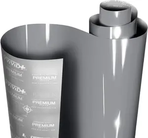 + Ultra Gloss Nardo Dark Grey Vinyl  Wrap   Replacement Film Roll with Nano Air Release Technology, Stretchable Protective Cap Liner, Self Adhesive (3ft x 5ft)