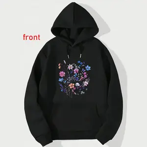 Everyday Wear Floral Hoodie for Women – Vintage Wildflower Design, Casual and Comfy
