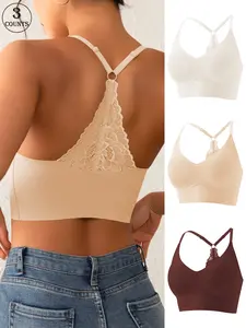 3pcs lace adhesive back bra wireless for comfort padded for natural shaping wide straps ease pressure minimizing fit for outerwear or everyday outfits