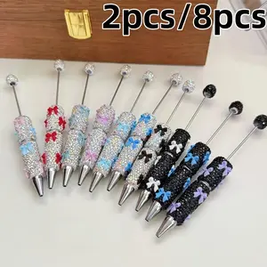 Diamond Beaded Pen Set, Bow Gift Pens, Valentine's Day High-Quality Pens, Office School Stationery, Ink