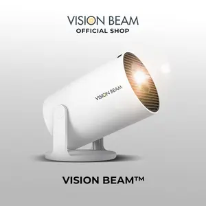 Vision Beamᵀᴹ - Portable Mini Projector Full HD 1080P WiFi 6 HDR Plug & Play Up to 130" Portable Cinema on the Go, Lightweight & Compact for Easy Setup and Travel