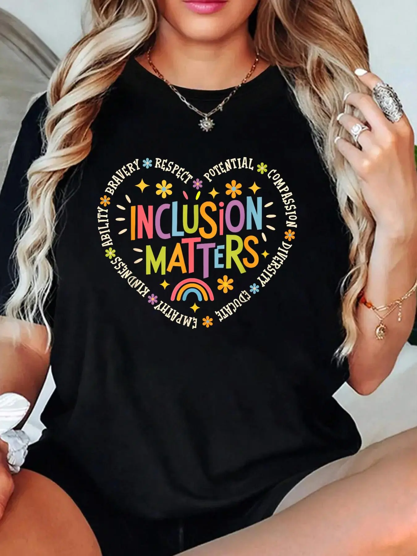 100% Cotton T-shirts Inclusion Matters Special Education Teacher Autism Awareness T-Shirt