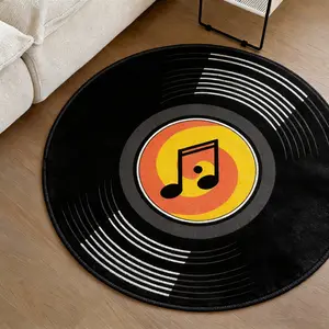Vinyl record round rug, Unique Rugs, Home Decorative Rug,Bathroom carpet,Soft and comfortable plush floor mat,Party-style home decoration,Suitable for leisure areas such as living rooms, bedrooms, and bathrooms,Aesthetic Design