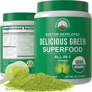 Peak Performance Organic Delicious Greens Superfood Powder - USDA Organic, Nutrient-Rich, Easy Digestible, Antioxidant-Rich, Vegan & Paleo Friendly