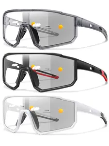 Large Frame Cycling Sunglasses, Motorcycle Goggles, 3 Pairs Outdoor Sportive Shield Sunglasses, Windproof Sunglasses for Men & Women, Fashion Accessories for Outdoor Activities