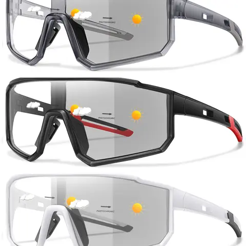 Large Frame Cycling Sunglasses, Biking Sunglasses, Motorcycle Goggles, 3 Pairs Outdoor Sportive Shield Sunglasses, Windproof Sunglasses for Men & Women, Fashion Accessories for Outdoor Activities