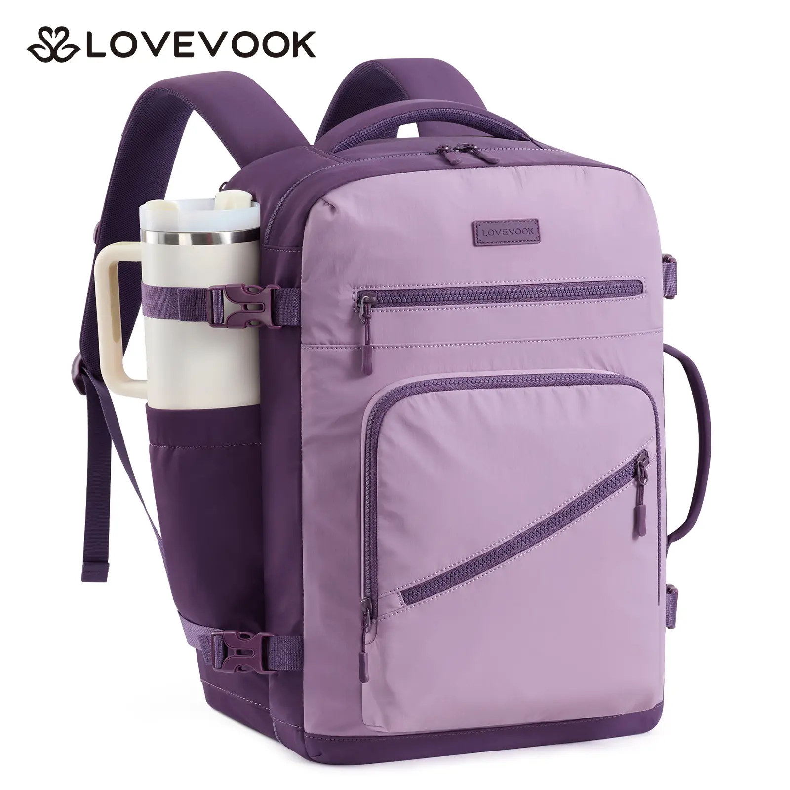 LOVEVOOK 40L Travel Backpack for Women Men, Airline Approved Carry On Luggage, Multi-Pocket TSA Personal Item Bag fits 17 Inch Laptop, Waterproof Weekender Overnight Suitcase Travel Essentials