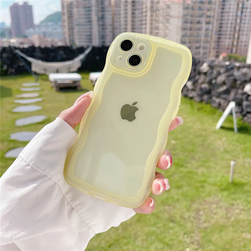 Minimalist Translucent Wavy Pattern Protective Shockproof Phone Case Casing For iPhone 17 16 15 14 13 12 11 Pro Max XS XSMax XR Silicone Soft Back Cover Shockproof Cellphone Accessory Mobile Phone Cover