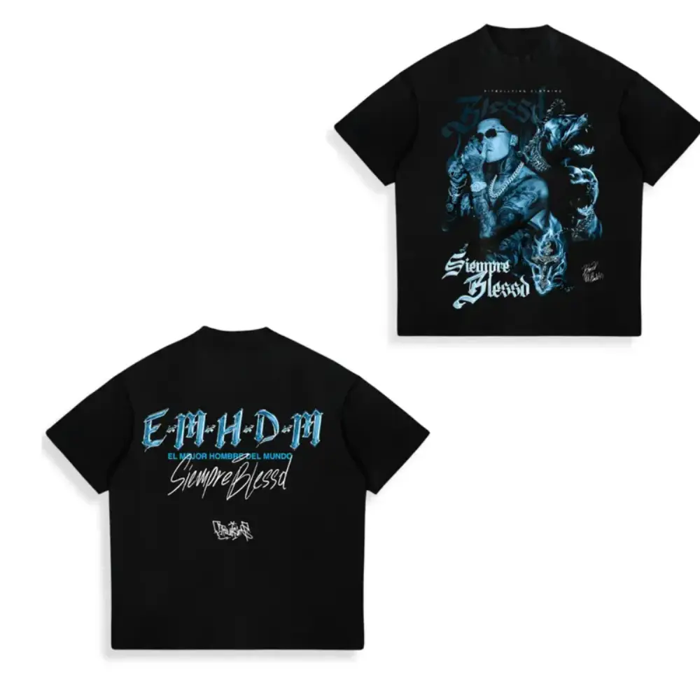 Blessd Siempre Graphic T-Shirt, Latin Trap Reggaeton Minimal Streetwear Style Clean Urban Aesthetic, Unisex Music Fan Outfit for Concert Lovers Daily Wear, Cotton Summer Casual Shirt
