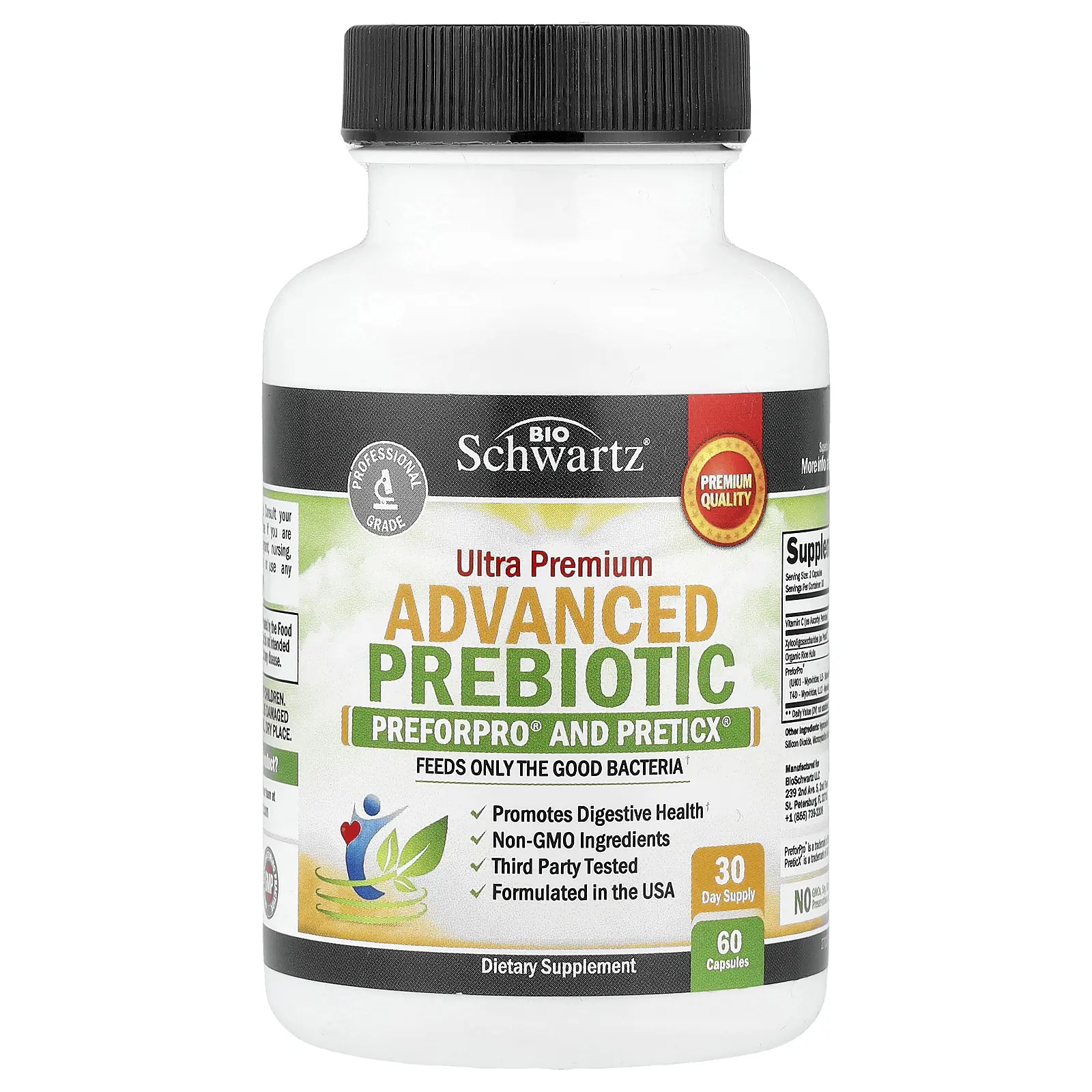 BioSchwartz Ultra Premium Advanced Prebiotic, 60 Capsules