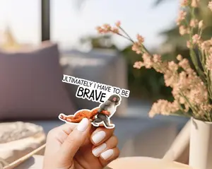 Baby Punchi Monkey Brave Sticker, Emotional Plush Toy Design, punchy (Vinyl Sticker) team punch