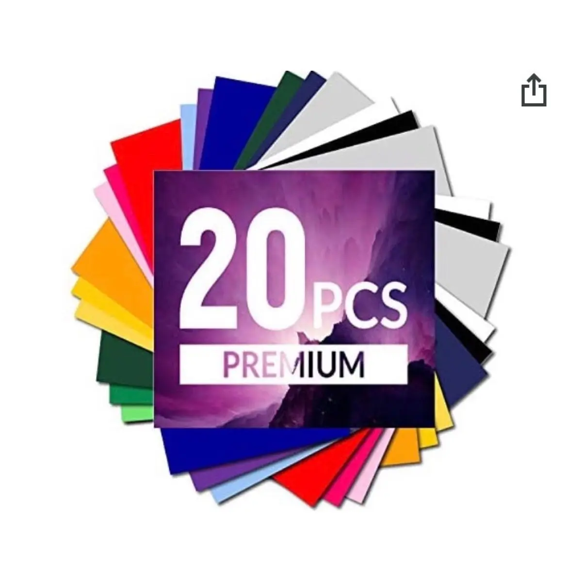 20 Assorted Heat Transfer Vinyl Sheets