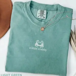 Comfort Colors A Little Crabby Tshirt, Minimalist Beach T-shirt, Funny Meme T-shirt, Summer Aesthetic Tee, Funny Beach Tshirt, Coastal T-shirt