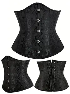 French Court Vintage Embroidered Waist Belt, Sexy Floral Pattern Back Tie Design, Women's Slimming Shapewear Corset Waist Shaper for All Seasons