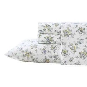 Laura Ashley Le Fleur Blue Queen Sheet Set