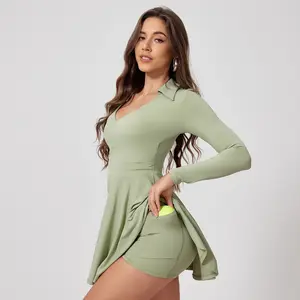 MASKERT Women's High Elasticity Tank Top Yoga Dress for Fitness Commuting Comfortable Skin Friendly Stretchy Activewear