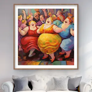 212 MAIN Framed Wood Print Wall Artwork - 48x48 in. Artistic Dance Music Photo with Mat, Sturdy Home Decor for Living Room