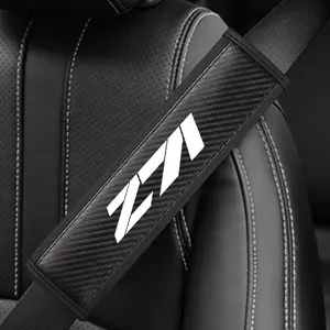 Chevrolet Z71 Seatbelt Shoulder Covers, PU Leather & Carbon Fiber Stripes, Enhances Driving Comfort, Available in 1pc/2pcs, Car Accessories
