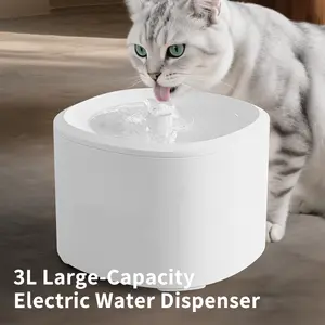 Cat Water Fountain, 3L Large Capacity Electric Pet Water Dispenser with Ultra-Silent Pump (<30dB), Removable and Easy to Clean Dog Water Fountain for Cats and Dogs