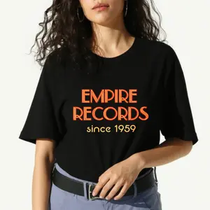 women's T-shirt Empire Records Since Solid color printed short sleeved women's top White, black, khaki Fashion daily women's clothing