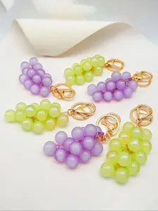 Bubble Jelly Grape String Key Chain Bag Chain Charms Simulation Fruit Bag Pendant Car Key Bag Chains Bag Decoration Hanging Ornament Bag Backpack Pendant Back-To-School Gift, Bag Charm Keychain
