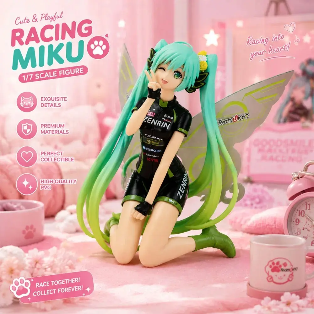 Hatsune Racing Miku Figure PVC Anime Statue Cute Collectible Model Toy Gift Hatsune Miku Collectible Statue Figure Display