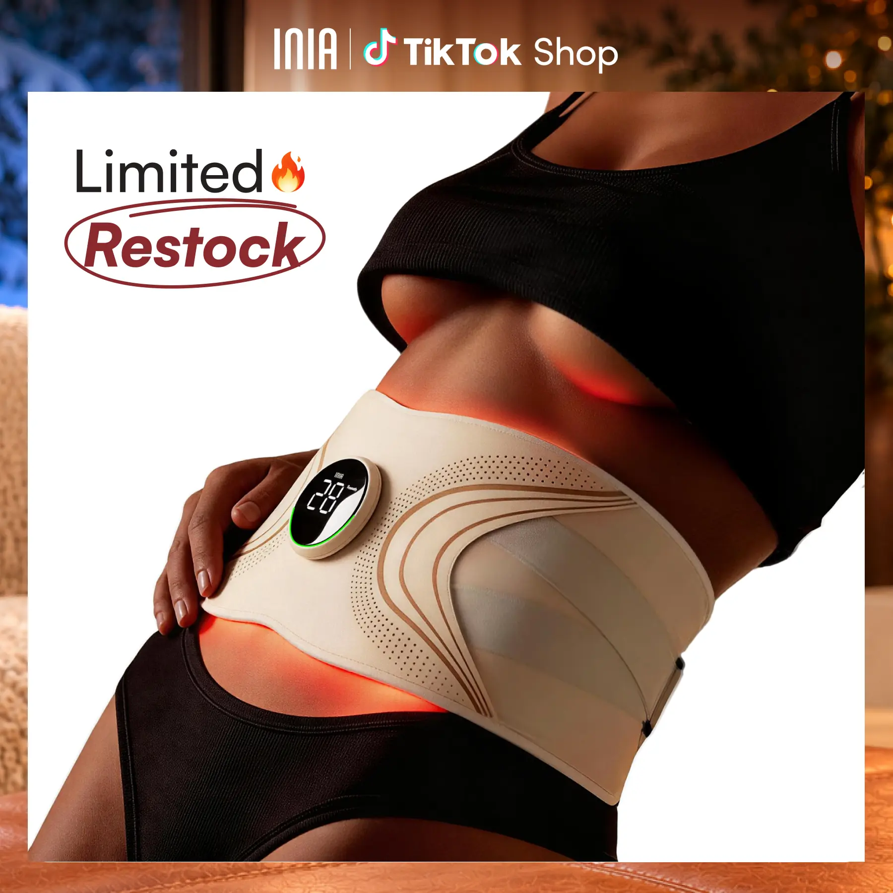 【RESTOCK】INIA PULSE 1064nm Red Light Belt | All-in-One Postpartum Sculptor: Fade Stretch Marks & Tighten "Mommy Pooch" | 1064nm Deep-NIR & EMS Abdominal Repair Belt,Summer Beauty Gift Ideas