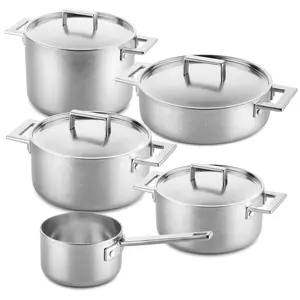 Mepra Attiva Pewter 9-Piece Cookware Set