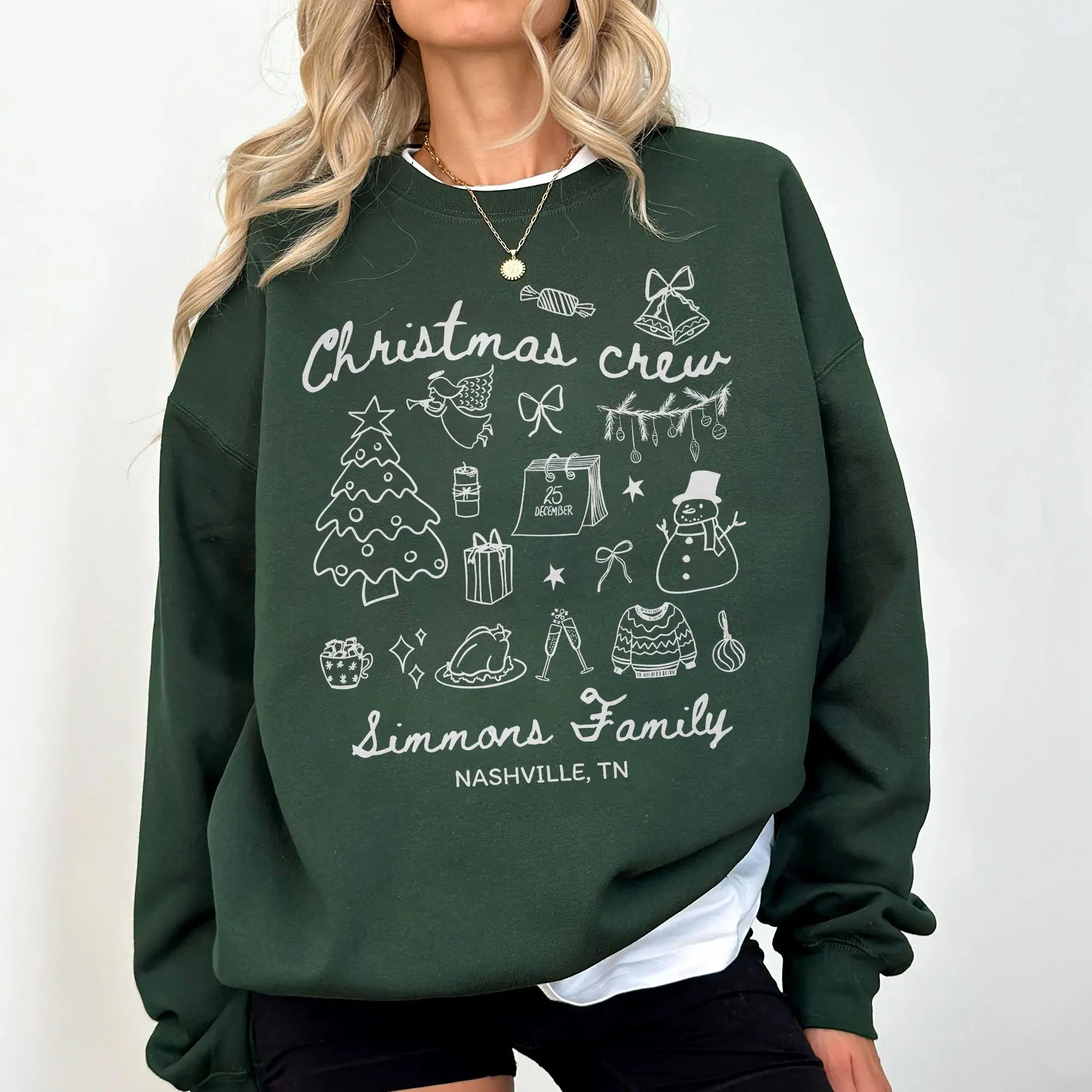 Custom Family Christmas Shirt, Comfort Colors Matching Family Christmas 2025 Tshirt, Personalized Name Trendy Christmas Shirt