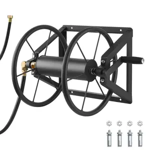VEVOR Wall Mounted Garden Hose Reel 200ft 5/8 in Manual Hose Winder Brass Fitting