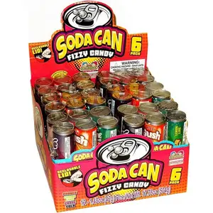 Soda Pop Fizzy Candy 12 ct. - Slightly Sour Fine Fizzy Powder Candy Inside a Small Plastic Soda Bottle with Mixed Fruit Flavors - 12 Count Pack