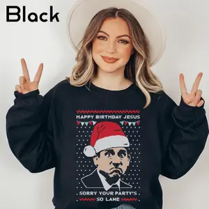 Happy Birthday Jesus Sorry Your Party's So Lame Unisex Tshirt, Office Ugly Christmas Sweater, for Men and Women, Graphic Tee