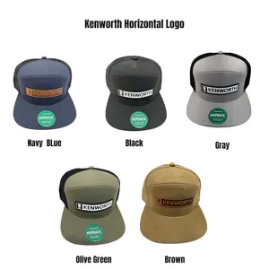 GS Kenworth Flat Brim Hat 7 Panel Snapback - Unisex Polyester Cotton Blend with Mesh Back & Adjustable Closure for All-Day Comfort - Casual Outfits Cap