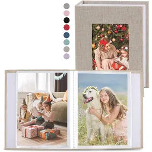 2 Pack Photo Album 4x6, Linen Cover Photo Book, Small Photo Album Book for 36 Pockets Hold 72 Pictures, Picture Book for Photos Family Anniversaries Baby Vacations (Beige)