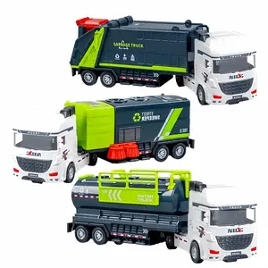 Inertial City Cleaning Truck Toy, Manual Push ABS Plastic Garbage Sweeper Water Cart, Realistic Model for 3-6 Kids, Birthday Gift