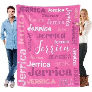 Personalized Christmas Throw Blanket with Name | Made in USA & Customized for All - Women, Men, Childs & Newborns