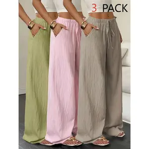 Elegant Women'S Casual Solid Color Wide Leg Pants