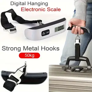 Portable Digital Luggage Scale, LCD Display, Capacity 110 Lbs/50 Kg, Lightweight Travel Tool, Ideal for Shopping & Traveling