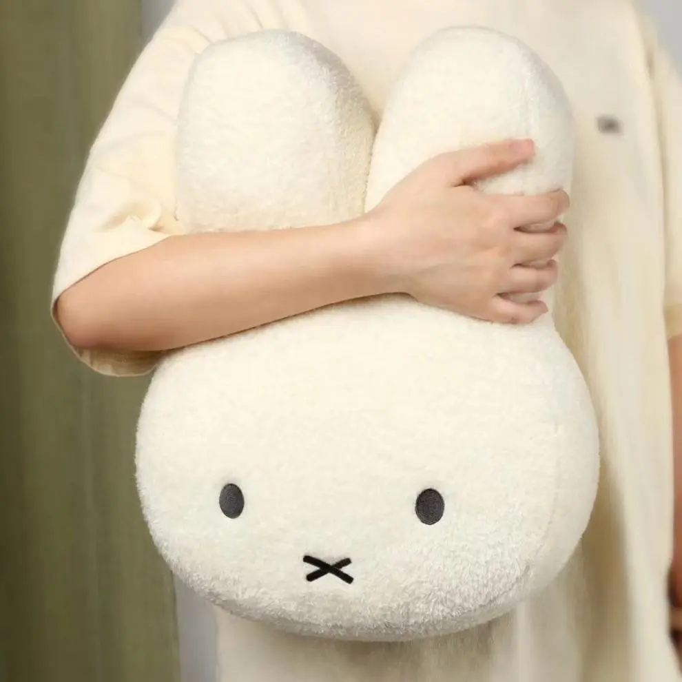 Miffy Black-Eyed Cute Plush Doll, Soft Cuddly Bed/Sofa Cushion, Kawaii Gift Toy for Kids (Fashion Accessory Set), Soft Cuddly Gift