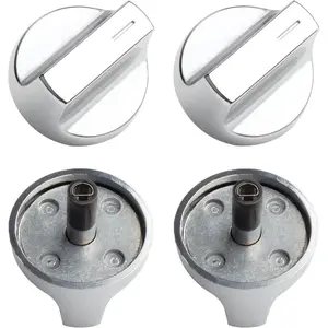 4-Pack Stove Knobs & Gas Range Oven Knob W11517334 - Stainless Steel Replacement for Whirlpool WEG515S0FB0/WEG745H0FS0, Replaces W11122869/W10850033 - Durable Gas Range Knobs