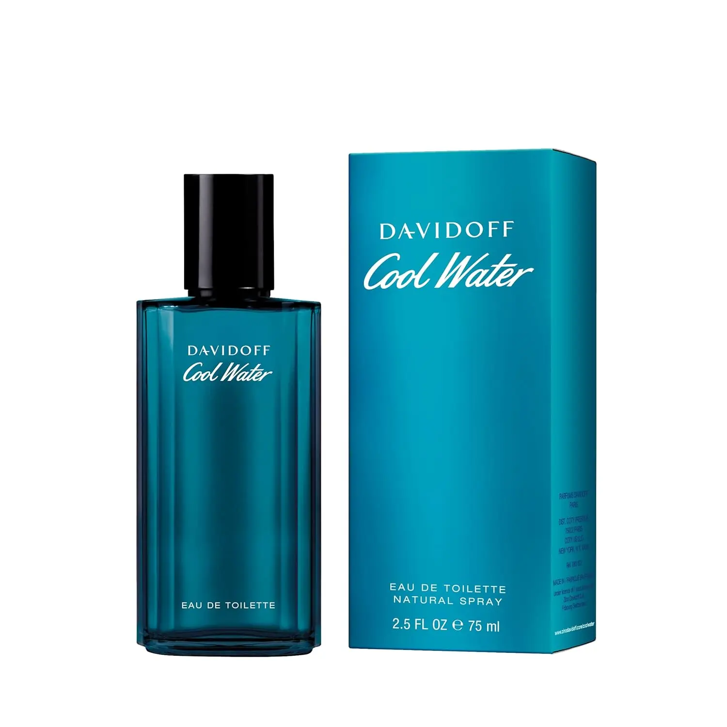 Davidoff Cool Water Eau de Toilette for Men - Aromatic Cologne with Coriander Mint Lavender & Amber Notes - Long Lasting Fragrance - 2.5 fl oz