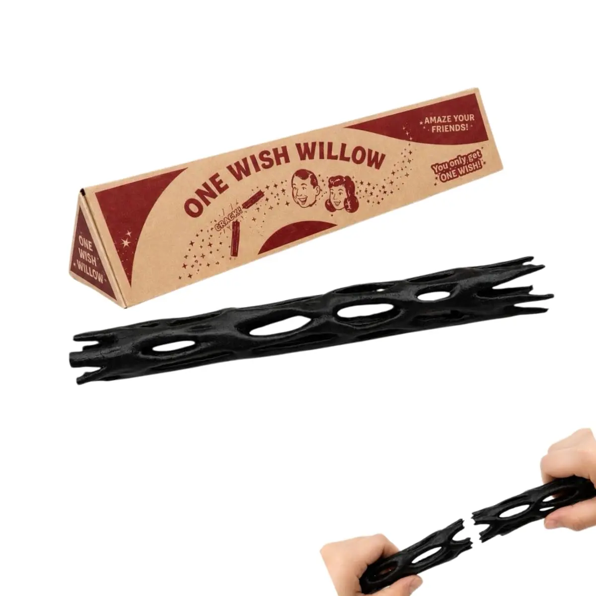 Wish Willow Branch Prayer Stick, 3D Printed Hollow WoodGrain Ornament, Vintage Box Desktop Decor, PhotographyPropOne Wish Willow Wish-3D Printed Wish, Fun Party Novelty Gift Ancient Legend Replica for All Ages