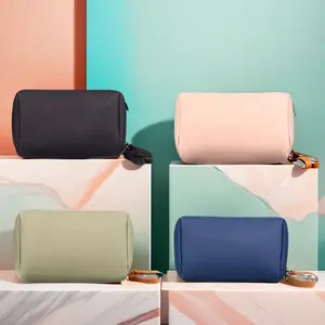 Portable Mini Travel Makeup Bag Organizer, Large Capacity Leakproof Cosmetic Pouch, Durable Fabric, Unisex, Multi-Layer Compartments, Waterproof, Makeup Storage Organizer, Travel Cosmetic Bags